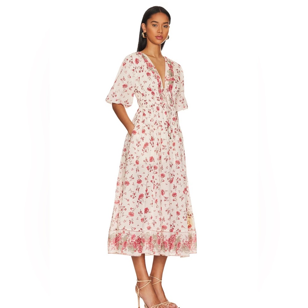 FREE PEOPLE Print LYSETTE Peasant Maxi Dress NWT S - Picture 4 of 9